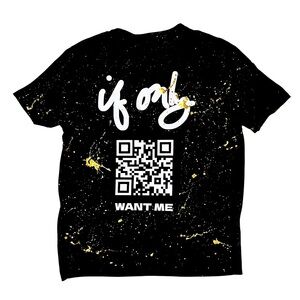 IF ONLY LIMITED EDITION Metallic Gold “WANT ME” Black Crew Neck T Shirt